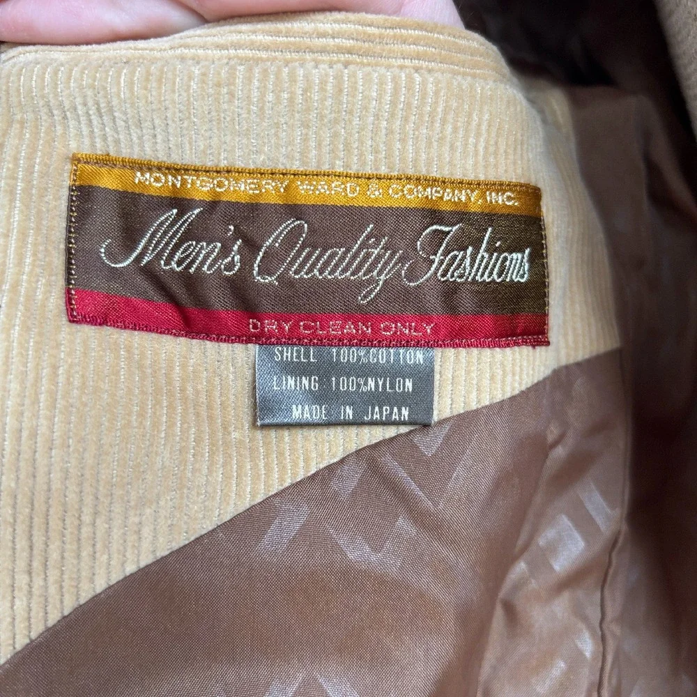 Montgomery Ward Corduroy Blazer Vintage Sport Coat Jacket Sz 38 M Made‎ in Japan